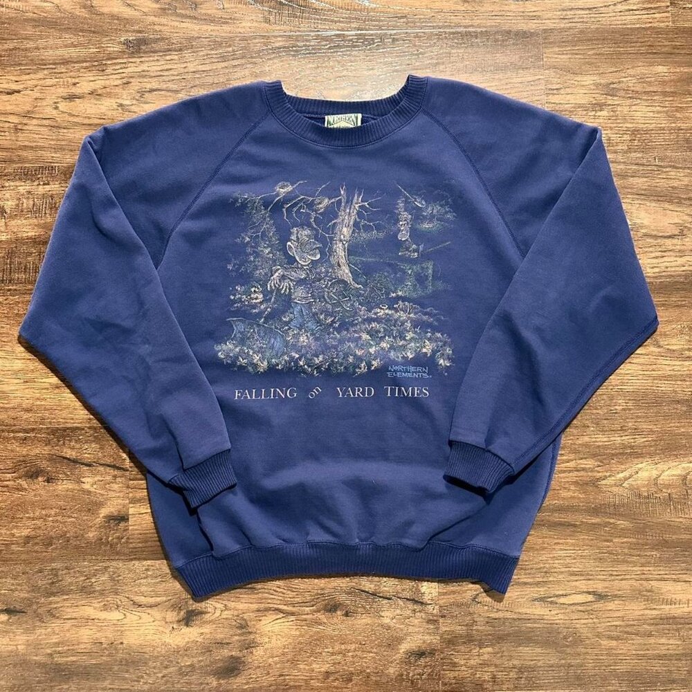 NORTHERN ELEMENTS Navy Bear Graphic Sweatshirt - Fits XL